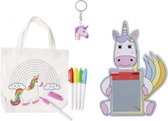 Unicorn Speelgoed - Eenhoorn - Unicorn Knutselen - Knutselpakket - Kleur Je Eigen Tas - Unicorn Sleutelhanger - Magisch Tekenbord Kinderen