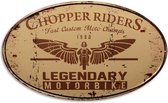 Chopper Riders - Legendary Motorbike - Metalen wandbord - 56x33.5 cm