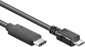 USB C kabel - USB C naar Micro USB - 2.0 HighSpeed - Max. 480 Mb/s - Zwart - 1 meter - Allteq