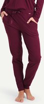 CYELL SOLIDS Dames Lange Pyjamabroek - Uni Merlot - Maat 46