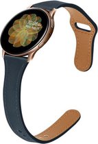 Smartwatch bandje - Geschikt voor Samsung Galaxy Watch 4 Classic, Watch 3 41mm, Active 2, 20mm horlogebandje - PU leer - Fungus - Dun - Blauw
