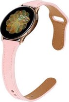 Smartwatch bandje - Geschikt voor Samsung Galaxy Watch 4 Classic, Watch 3 41mm, Active 2, 20mm horlogebandje - PU leer - Fungus - Dun - Roze