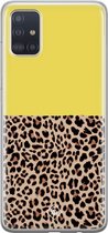 Samsung A51 hoesje siliconen - Luipaard geel | Samsung Galaxy A51 case | geel | TPU backcover transparant