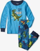 Hatley pyjama organisch katoen, glow in the dark dino maat 8 jaar