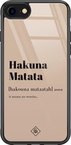 iPhone 8/7 hoesje glass - Hakuna Matata | Apple iPhone 8 case | Hardcase backcover zwart