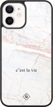 iPhone 12 hoesje glass - C'est la vie | Apple iPhone 12  case | Hardcase backcover zwart