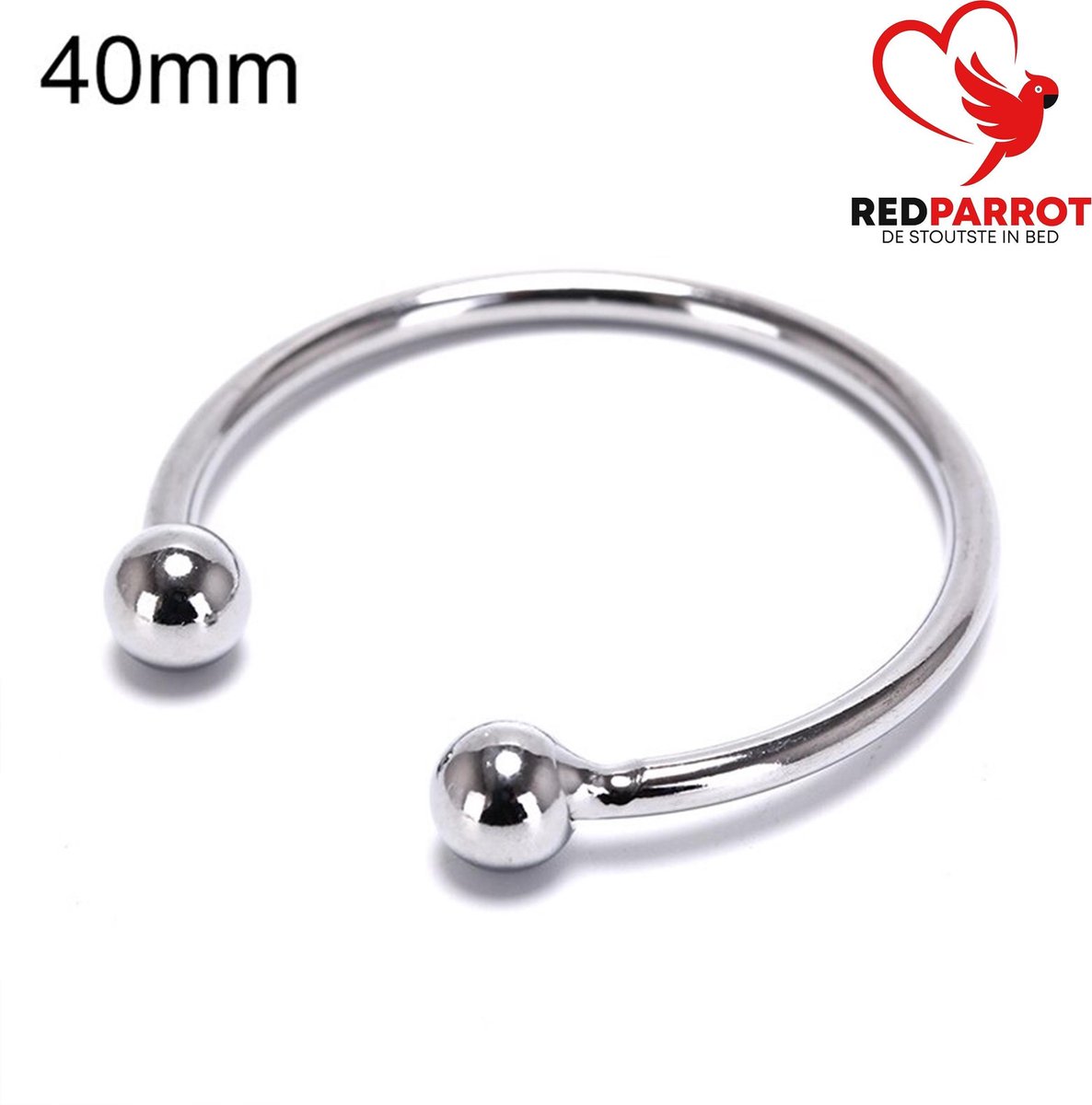 Goedkoopste Eikelring RVS - 40MM – Met Kogeluiteinden – Intiem Accessoire – Staal