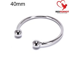 Eikelring RVS - 40MM – Met Kogeluiteinden – Intiem Accessoire – Staal