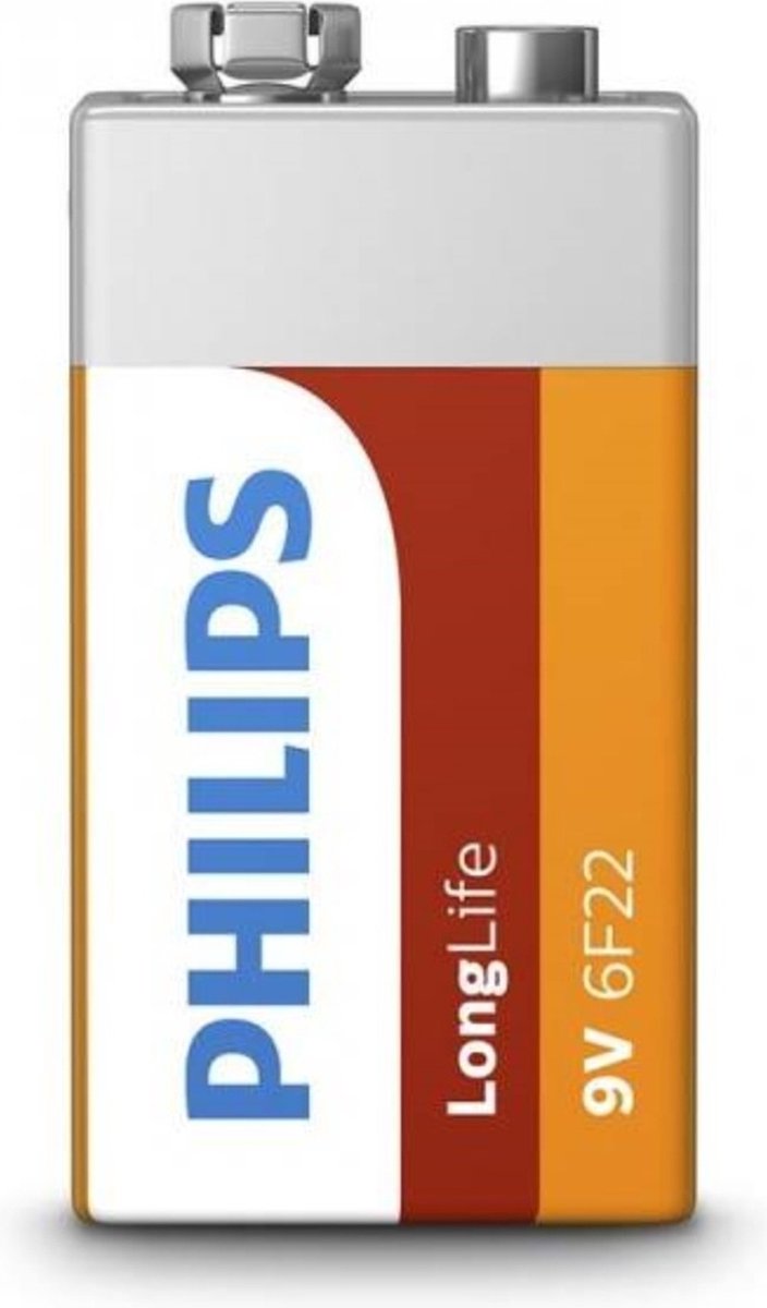 Philips 9V Longlife 6F22L1B Batterij - 1 stuk