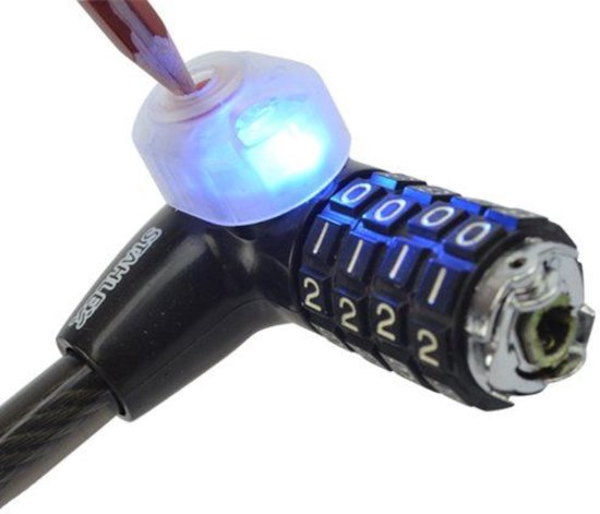 Stahlex Kabel cijferslot met LED-verlichting - 12 x 1000 mm - Stootvast kunststof - Dikke staalkabel van Stahlex — afbeelding 2