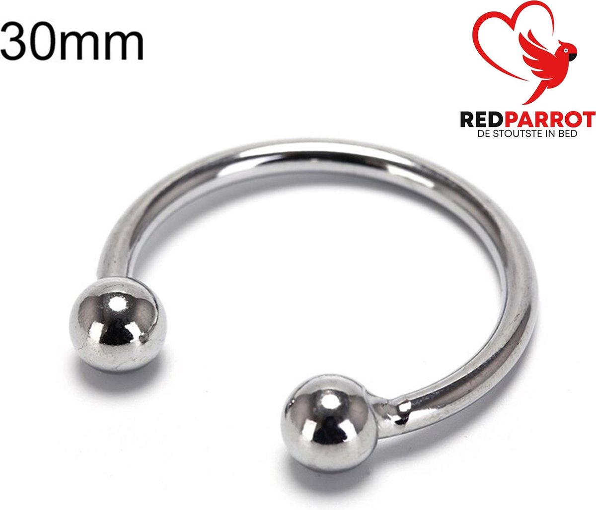 Goedkoopste Eikelring RVS - 30MM – Met Kogeluiteinden – Intiem Accessoire – Staal