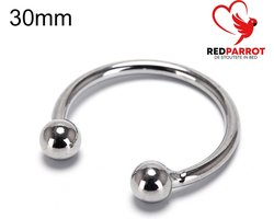 Eikelring RVS - 30MM – Met Kogeluiteinden – Intiem Accessoire – Staal