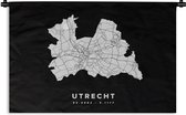 Wandkleed - Wanddoek - Utrecht - Kaart - Nederland - 150x100 cm - Wandtapijt