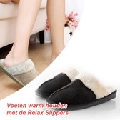1 Paar Warme Relax Fur Slippers in Zwart | Maat 40