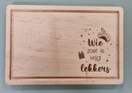 Sinterklaas serveerplank - Wie zoet is krijgt lekkers - borrelplank - 5