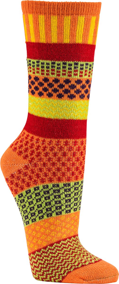 Multi color wollen sokken in leuke kleuren – 2 verschillende in oranje – 2 paar – maat 39/42