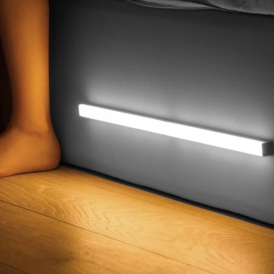 Slimme Nachtlamp met Bewegingssensor - USB Oplaadbaar - Magnetische Montage - LED Licht - Inclusief oplaadkabel - 21cm - Wit Licht