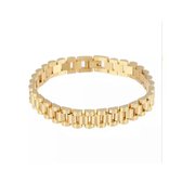 Presidente stijl armband | Horlogeband Stijl | Goud kleurig | Staal | Armband Mannen | 10mm | Mannen Cadeautjes | Cadeau voor Man | Pin Remover