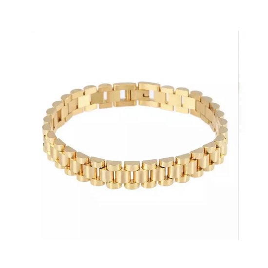 Bracelet de style présidente | Style de bracelet | Couleur or | Acier | Bracelet Homme |10 mm | Hommes présente | Cadeau pour mari | Suppresseur de broches