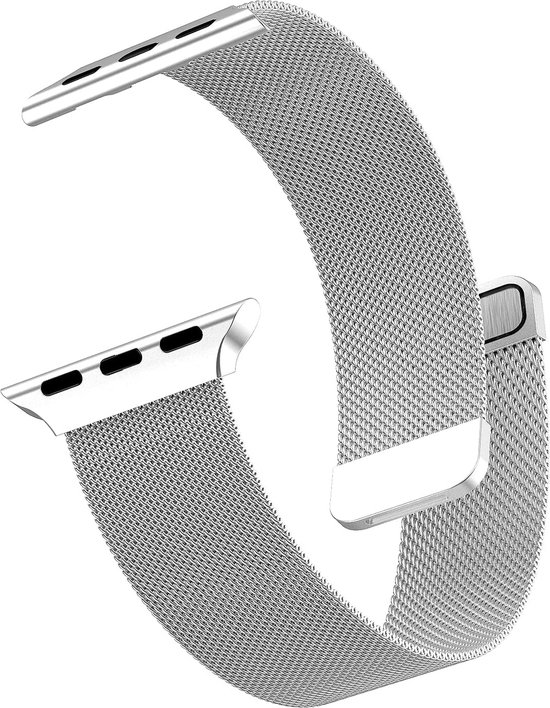 Bandje geschikt voor Apple Watch 40 mm Series 6 - Zilver Milanese Band - iCall