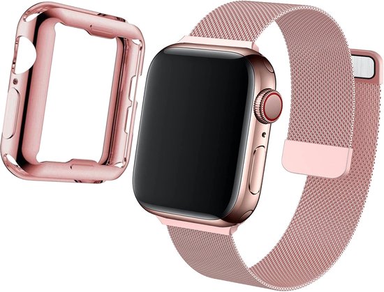 Hoesje + Bandje voor Apple Watch Bandje 40 mm - Rosé Hoesje en Bandje voor Apple  Watch... | bol.com
