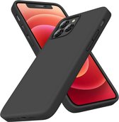 Hoesje geschikt voor iPhone 12 PRO MAX back cover - zwart siliconen hoesje (6.7 inch) - matte coating - soft TPU silicone - perfect fit - EPICMOBILE