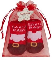 Baby Kerst Sokjes - Organza Gift Bag - Santa - Mt 68