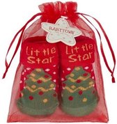 Baby Kerst Sokjes - Organza Gift Bag - Kerstboom - Mt 62/68