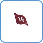 9 stuks bordeaux vlaggen genummerd van 10 tot 18
