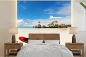 Papier peint photo peint photo vinyle - Planche de surf sur la plage de Boracay largeur 300 cm x hauteur 300 cm - Tirage photo sur papier peint (disponible en 7 tailles)