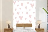 Behang babykamer - Fotobehang Design - Hart - Roze - Roze - Meisjes - Baby - Meiden - Breedte 145 cm x hoogte 220 cm - Kinderbehang