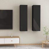 Tv-meubelen 2 st 30,5x30x110 cm spaanplaat hoogglans zwart