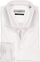 Ledub modern fit overhemd - wit twill - Strijkvrij - Boordmaat: 40