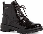 Jana Dames Veterboot 26209-091 Zwart Lak - Wijdte H - Maat 40