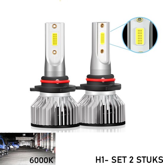 H1 LED lamp 18000 Lumen 6000k Helder Wit (set 2 stuks) incl CANbus EMC  CHip... | bol.com
