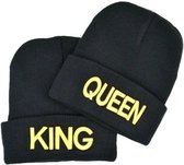Winkrs | Beanie set "King & Queen" Goud | Muts | Hoofddeksel | One Size