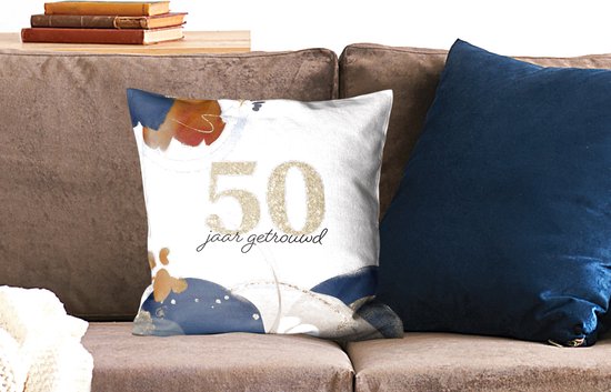 Coussins Coussins décoratifs - Oreillers Salon - 45x45 cm - Mariage - 50 ans de mariage - Décoration
