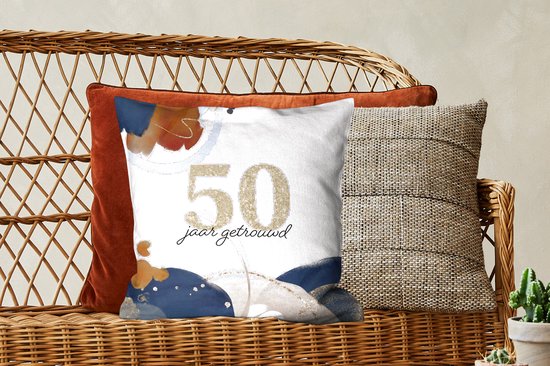 Coussins Coussins décoratifs - Oreillers Salon - 45x45 cm - Mariage - 50 ans de mariage - Décoration