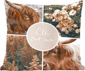 Sierkussens - Kussentjes Woonkamer - 40x40 cm - Schotse hooglander - Herfst - Collage