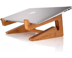 DWIH - Laptop standaard van bamboe - Ergonomisch werken - Universeel - Laptop verhoger - Laptophouder - Laptop accessoire