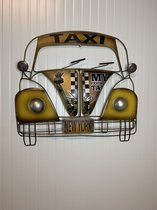 Metalen Vintage wandbord Taxi kever