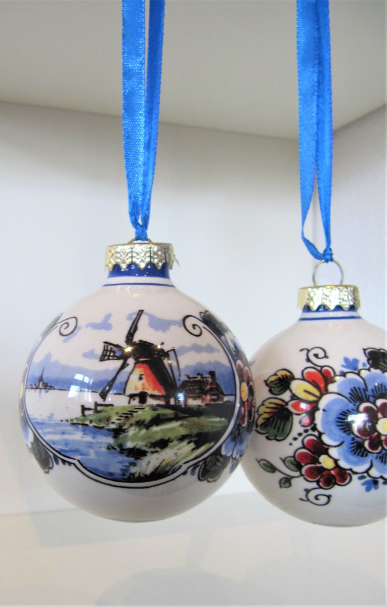Kerstbal Landschap - Kleur - Keramiek - 7 cm