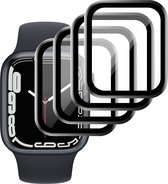 Screenprotector geschikt voor Apple Watch Series 7 45 mm - Glasfolie PET Full Screen Protector - 4 Stuks