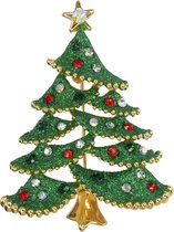 Goebel® - Fitz and Floyd | Broche "Kerstboom" | Met de hand gemaakt, 5cm, met glaskristallen
