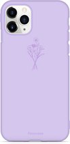 iPhone 12 Pro Max hoesje TPU Soft Case - Back Cover - Lila / veldbloemen