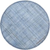 Placemat Linnen rond hemels blauw set/6