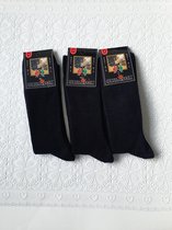 Dunne wollen sokken heren - zonder elastiek - 3 paar - 80% wol - marine - 40/46