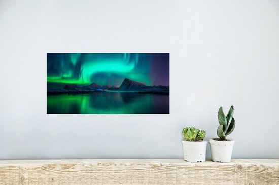 Affiche Aurores Boréales - Berg - Norvège - 40x20 cm