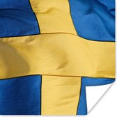 Poster Close-up van de vlag van Zweden - 100x100 cm XXL