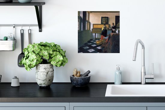 Affiche La leçon de musique - Johannes Vermeer - 30x30 cm